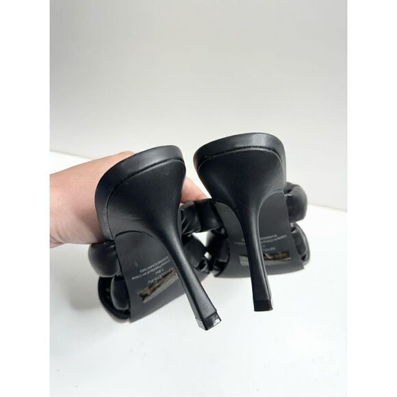 Abound Sandals Womens Size 8.5 Black Square Open Toe Woven Stiletto Heels - Picture 5 of 7